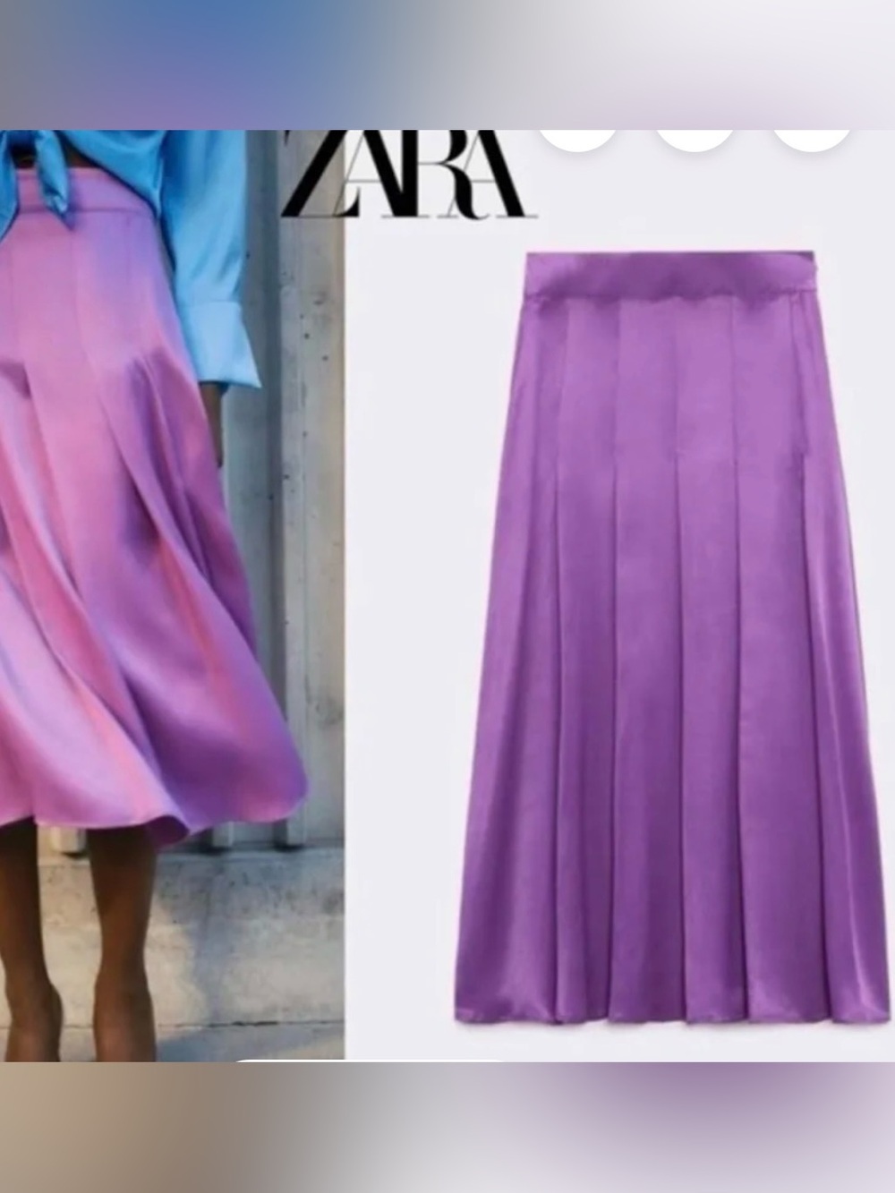 Zara Bold Violet Skirt. MIDI skirt